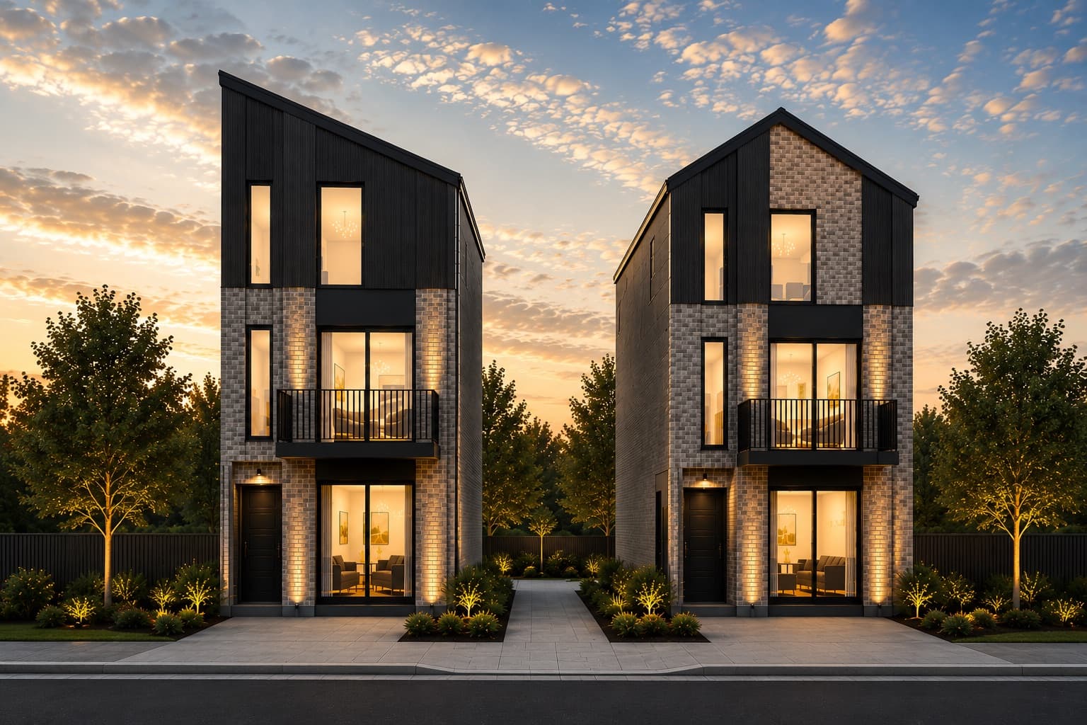 Render of Westcott's Ormiston Central standalone homes at golden hour