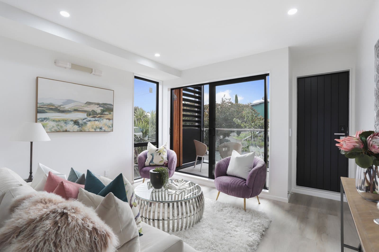 Light-filled living room interior of a completed Westcott home